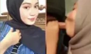 Cewek Hijab Cantik Sepong Crot dimuka